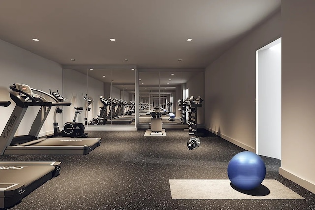1548 72nd St Unit 302, New York City, NY 11228 - exercise room with baseboards