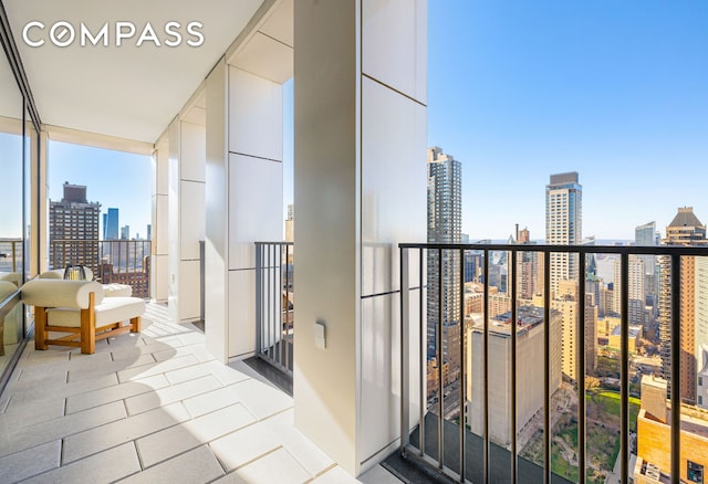 balcony with a city view