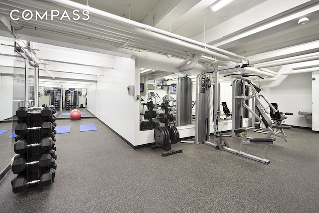 gym with baseboards