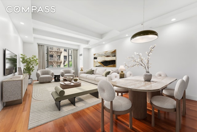 43 W 64th St Unit 4D, New York City, NY 10023 - dining area featuring recessed lighting and wood finished floors