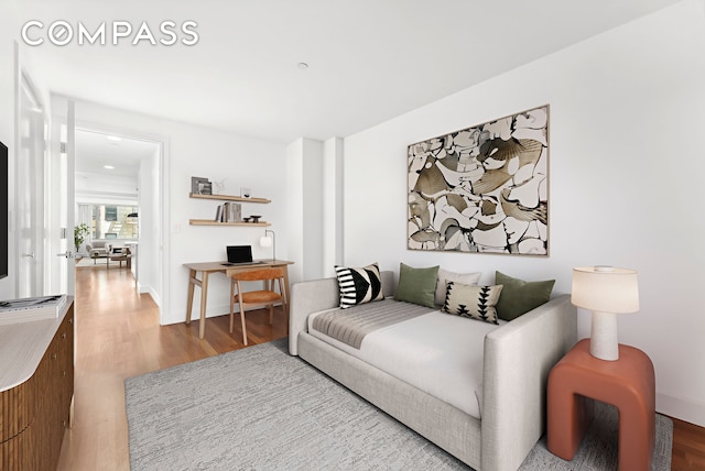 43 W 64th St Unit 4D, New York City, NY 10023 - living area featuring wood finished floors and an office area