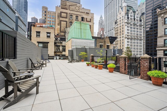 176 Broadway Unit 12D, New York City, NY 10038 - view of patio with a view of skyline