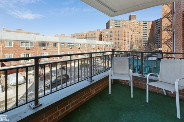 balcony with a city view