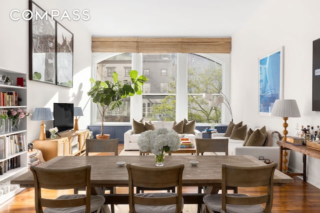 dining area featuring wood finished floors