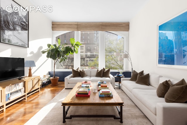 living area featuring wood finished floors