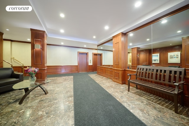 building lobby with visible vents
