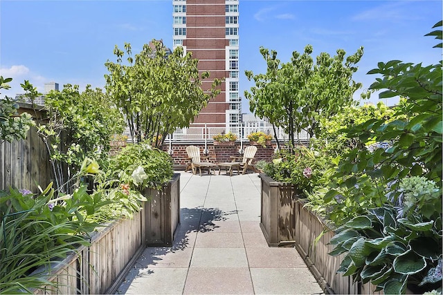 view of patio with fence