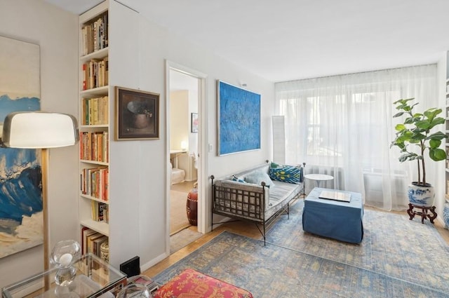 sitting room with wood finished floors