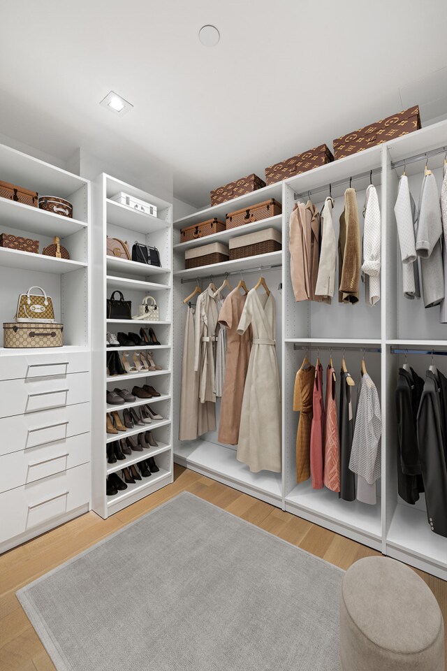 spacious closet featuring wood finished floors