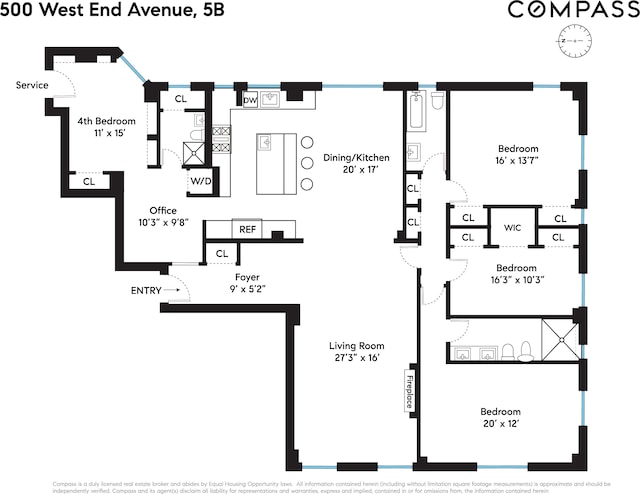 500 W End Ave Unit 5B, New York City, NY 10024 - view of layout