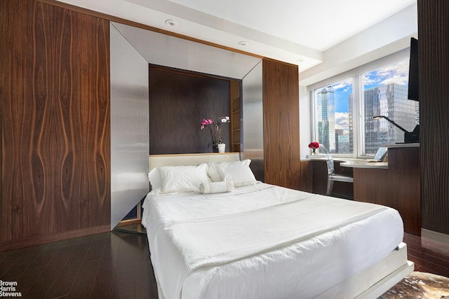 bedroom featuring wood finished floors