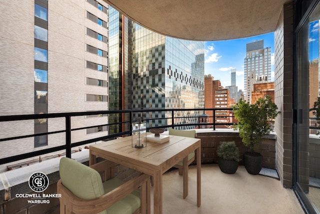 balcony with a view of city