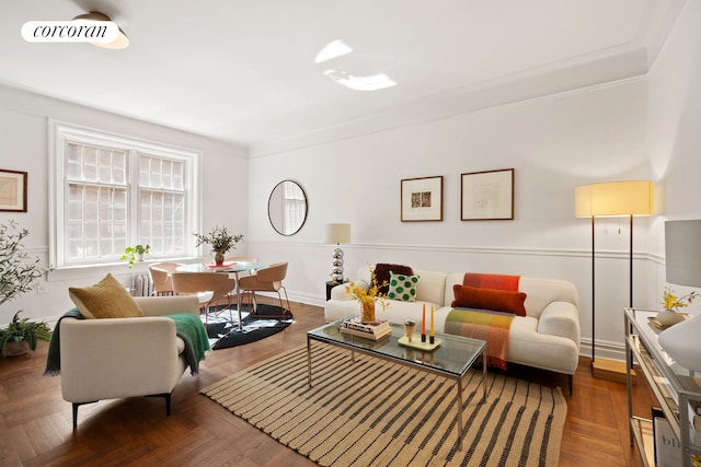 1 Grace Ct Unit 4C, New York City, NY 11201 - living room with ornamental molding