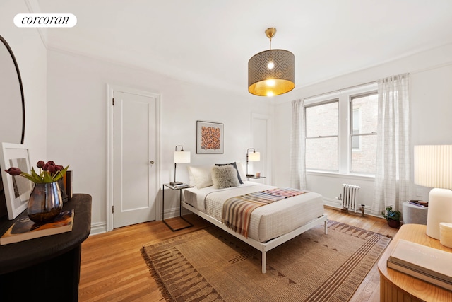 1 Grace Ct Unit 4C, New York City, NY 11201 - bedroom featuring radiator and light wood finished floors