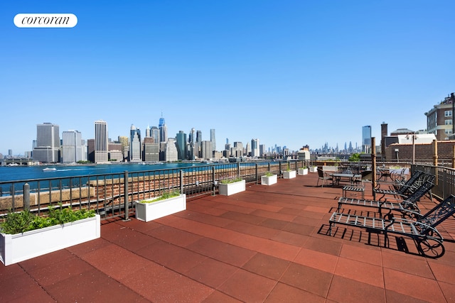 1 Grace Ct Unit 4C, New York City, NY 11201 - view of patio featuring a skyline view