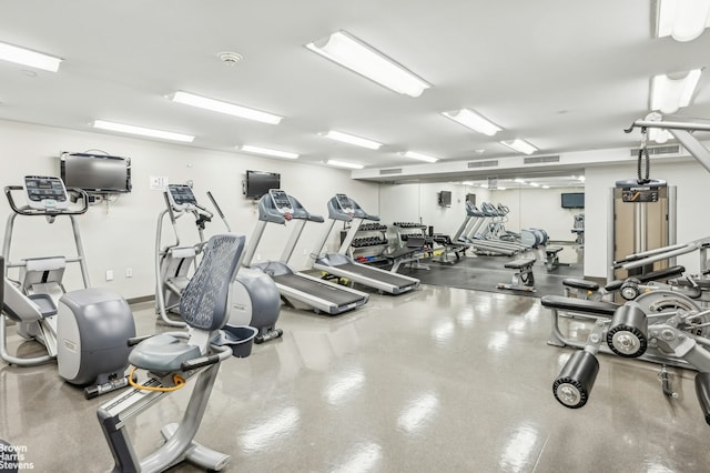 exercise room with visible vents