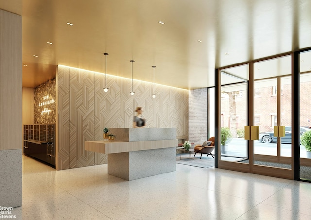 6 Garfield Pl Unit 405, New York City, NY 11215 - reception with a towering ceiling and floor to ceiling windows