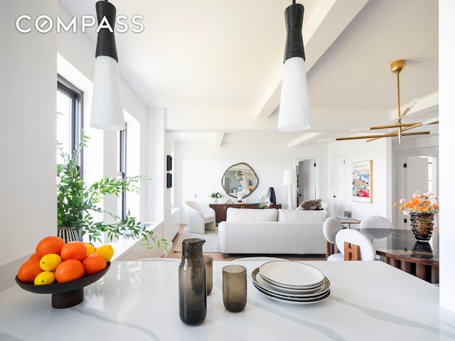 230 Riverside Dr Unit 14Ac, New York City, NY 10025 - living room with beam ceiling