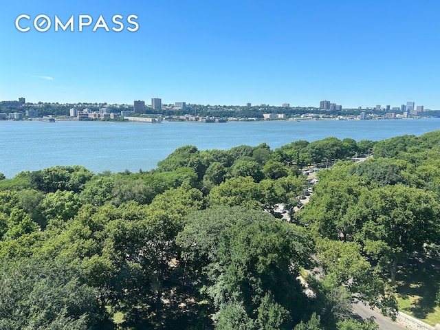 property view of water with a view of city