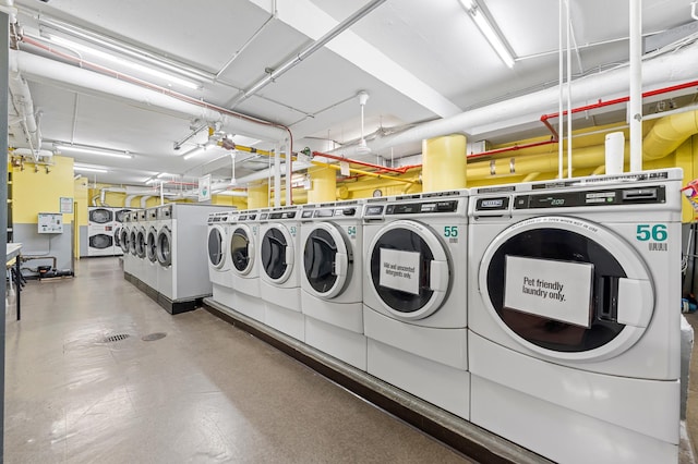 shared laundry area with washer and dryer