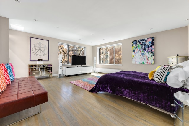 bedroom with wood finished floors