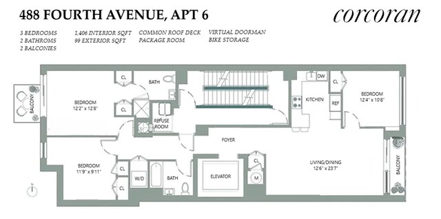488 4th Ave Unit 6, New York City, NY 11215 - floor plan