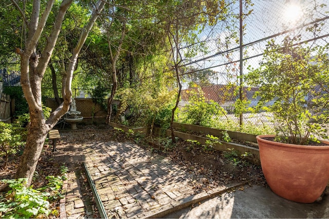 view of yard featuring a patio and a fenced backyard