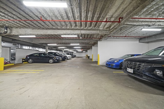 view of parking garage