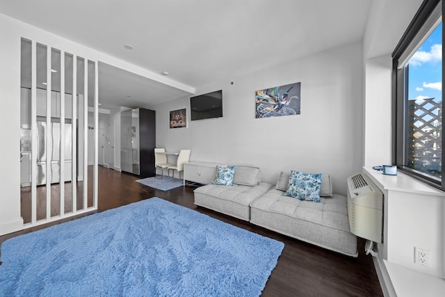 living area with wood finished floors