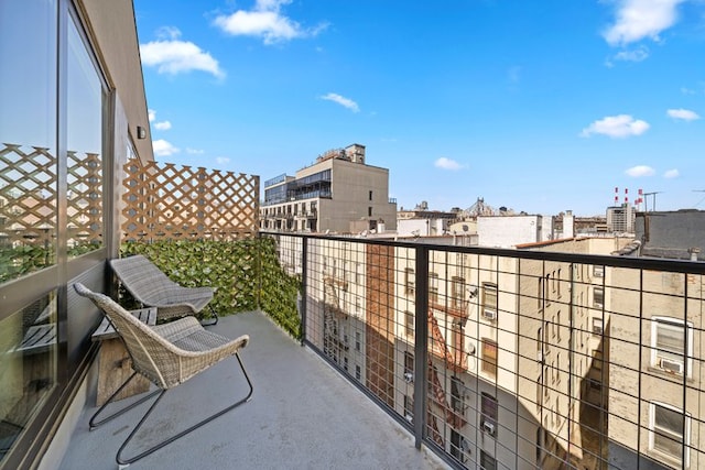 balcony with a view of city