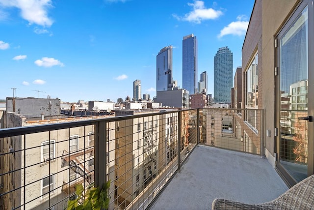 balcony with a view of city