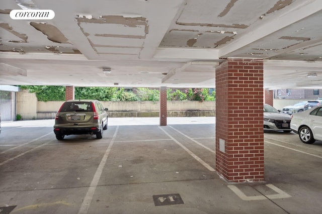 parking deck with fence