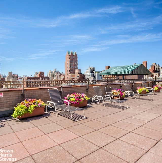 view of patio / terrace with a view of city