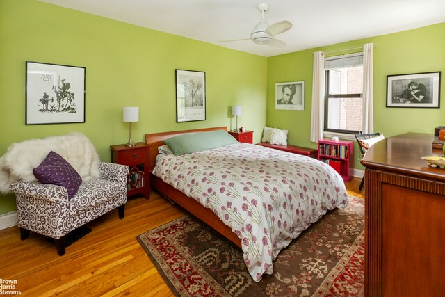 3840 Greystone Ave Unit 2O, New York City, NY 10463 - bedroom with wood finished floors and ceiling fan