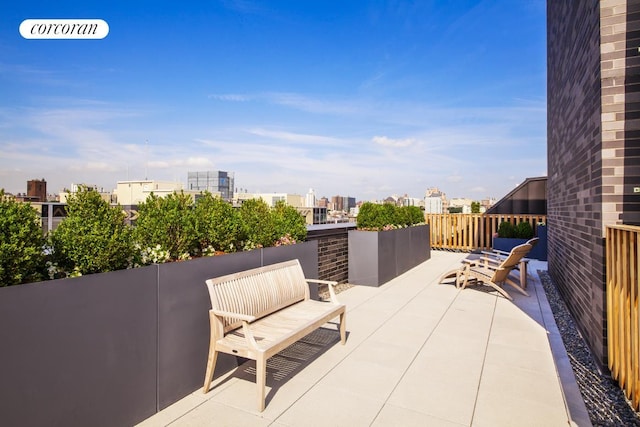 view of patio featuring a city view