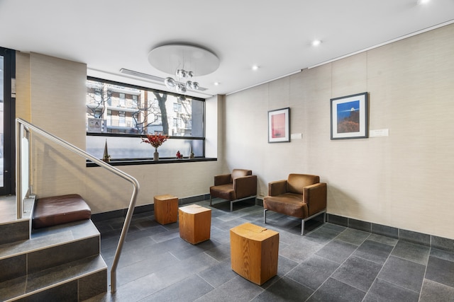 lobby with recessed lighting