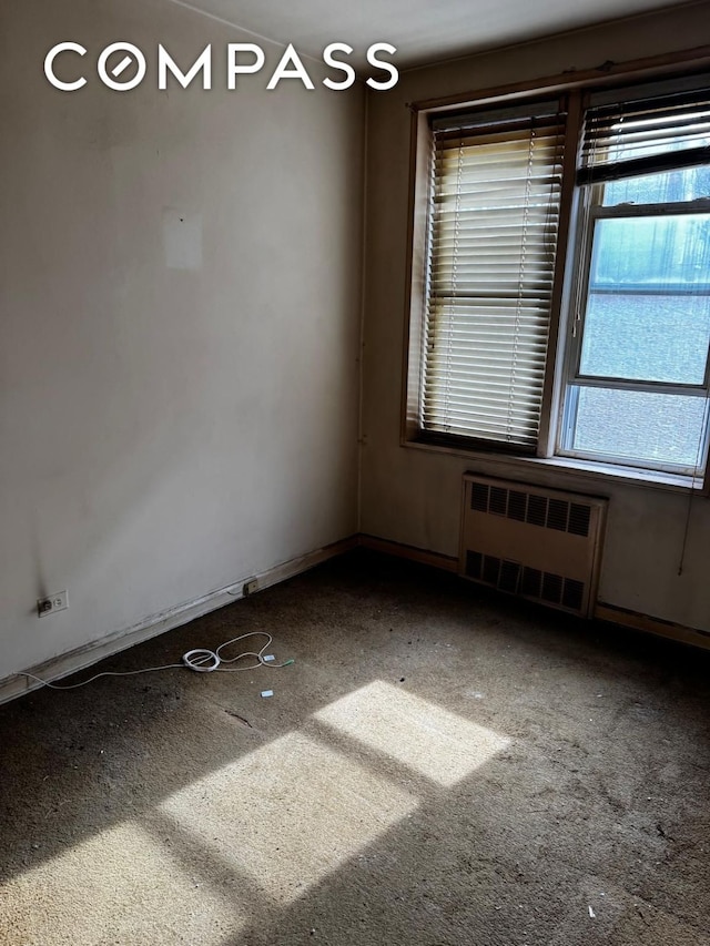 empty room with radiator heating unit