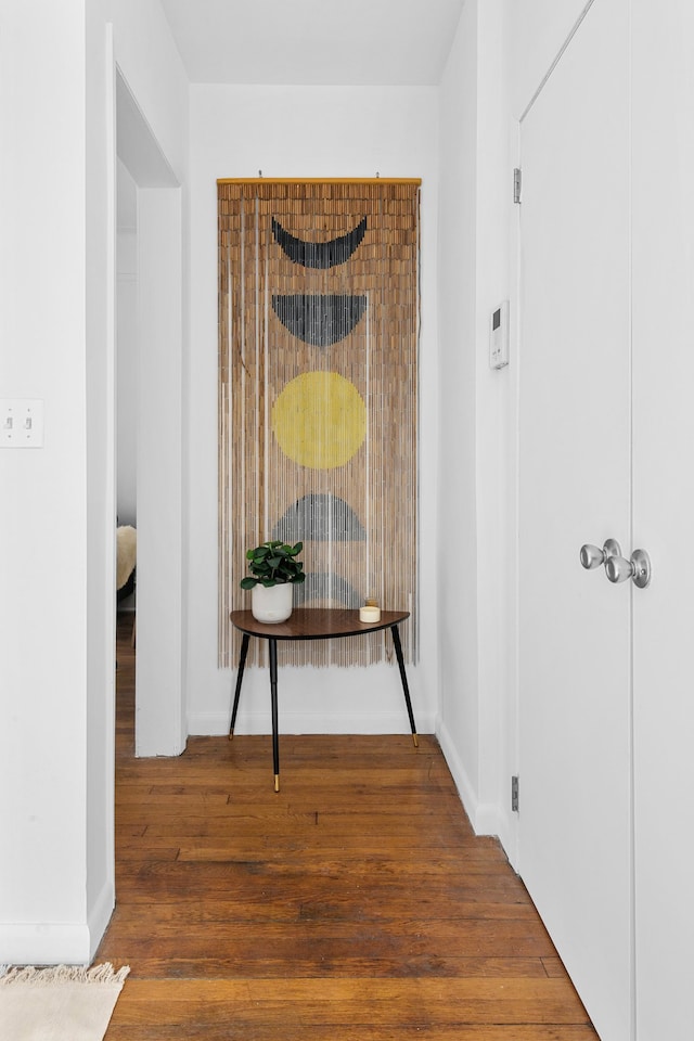 hallway featuring wood finished floors