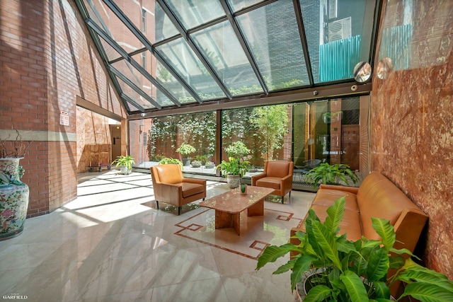 common area with a sunroom