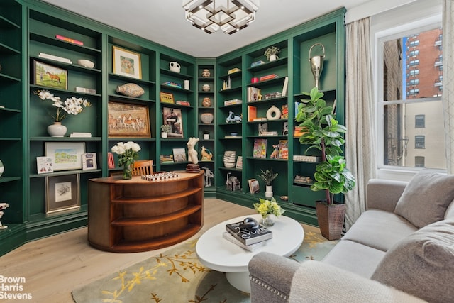37 W 93rd St Unit 17/13, New York City, NY 10025 - sitting room with wood finished floors and built in shelves