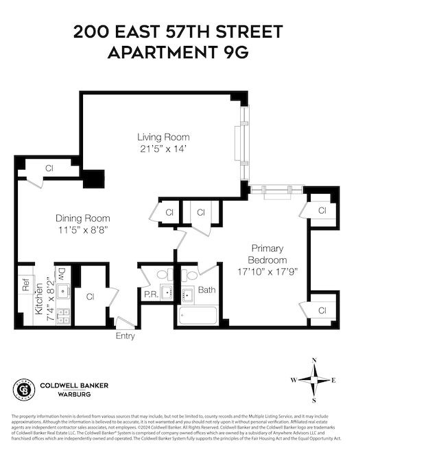 200 E 57th St Unit 9G, New York City, NY 10022 - floor plan
