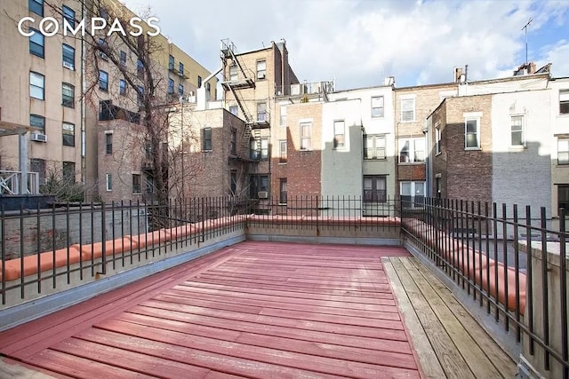 wooden terrace with fence