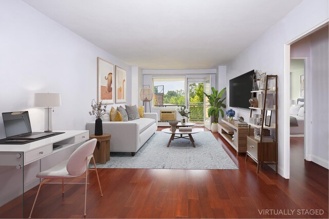 5900 Arlington Ave Unit 2S, New York City, NY 10471 - living area featuring baseboards and dark wood finished floors