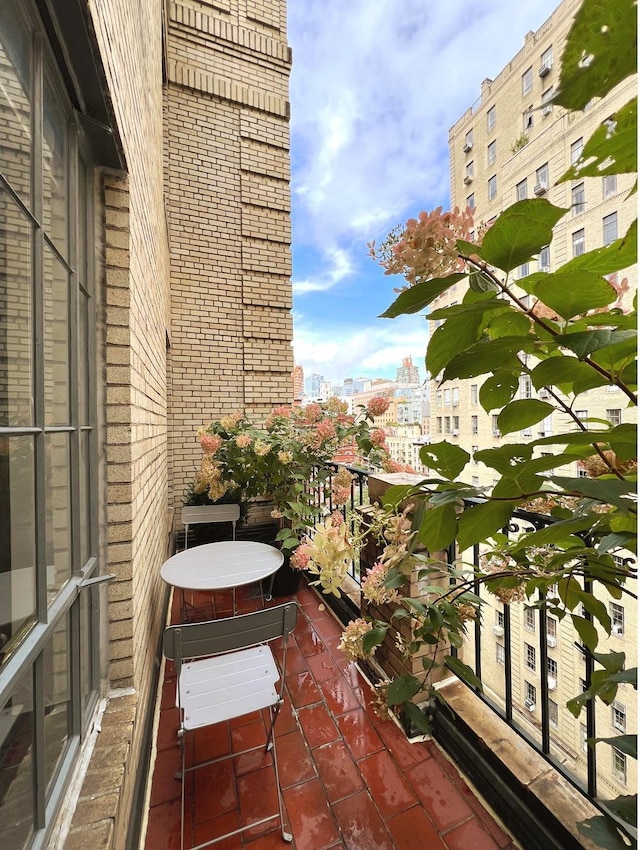 balcony with a city view