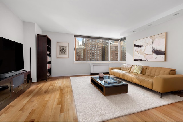 living room featuring light wood finished floors