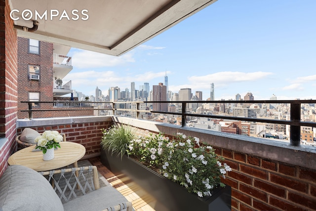 balcony featuring a view of city