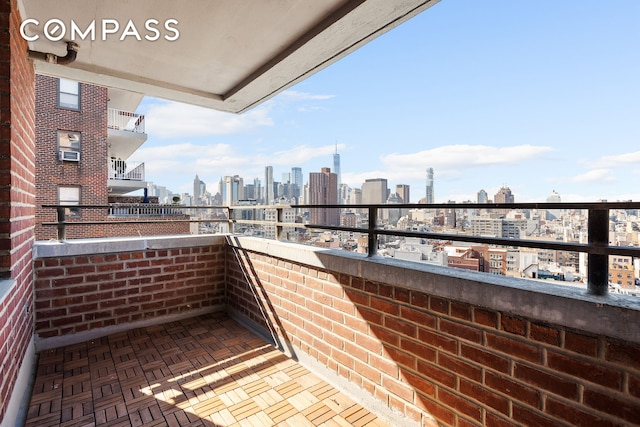balcony with a view of city