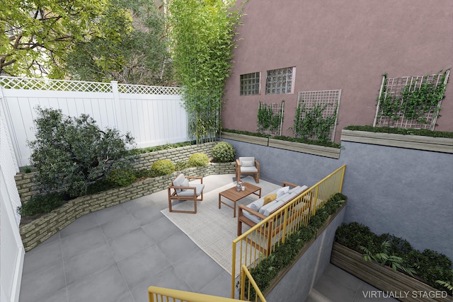 69 E 130th St Unit 1C, New York City, NY 10037 - view of patio featuring fence and an outdoor hangout area