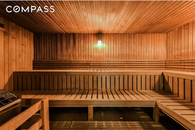 view of sauna