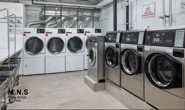 shared laundry area with washing machine and dryer